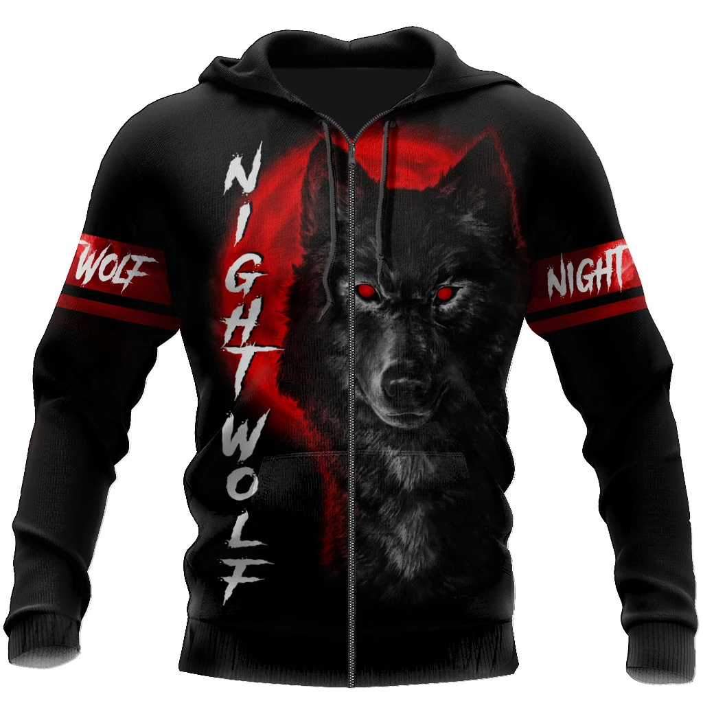 Awesome Hoodie 3D All Over Print Wolf in Blood Moon - Hoodie, T-Shirt, Zip Hoodies, Sweatshirt ND502