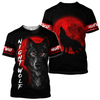Awesome Hoodie 3D All Over Print Wolf in Blood Moon - Hoodie, T-Shirt, Zip Hoodies, Sweatshirt ND502