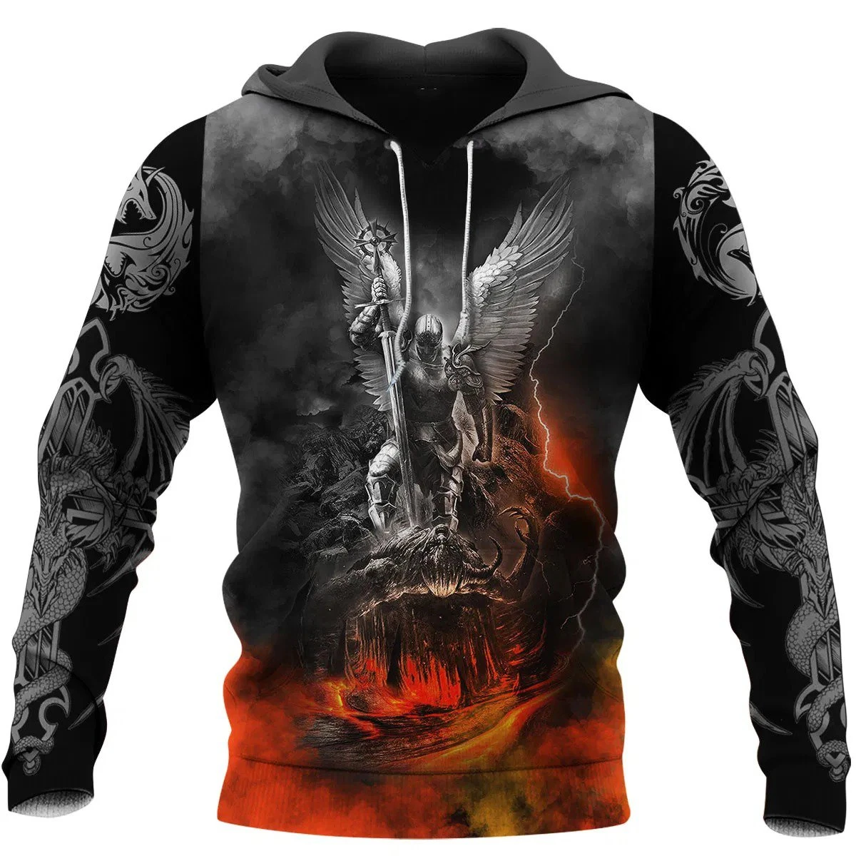 Awesome Hoodie 3D All Over Print Tattoo and Dungeon Dragon - Hoodie, T-Shirt, Zip Hoodies, Sweatshirt ND508