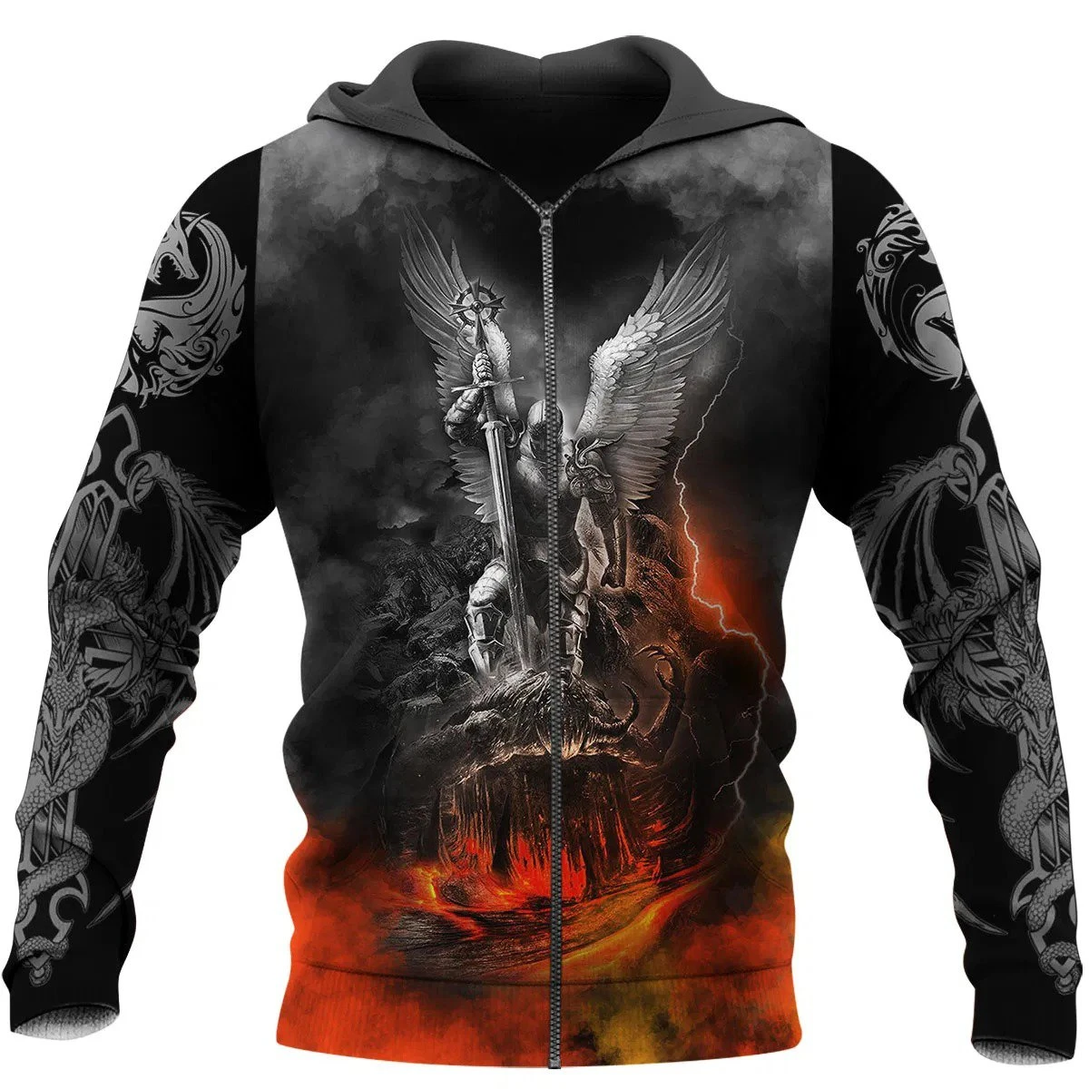 Awesome Hoodie 3D All Over Print Tattoo and Dungeon Dragon - Hoodie, T-Shirt, Zip Hoodies, Sweatshirt ND508