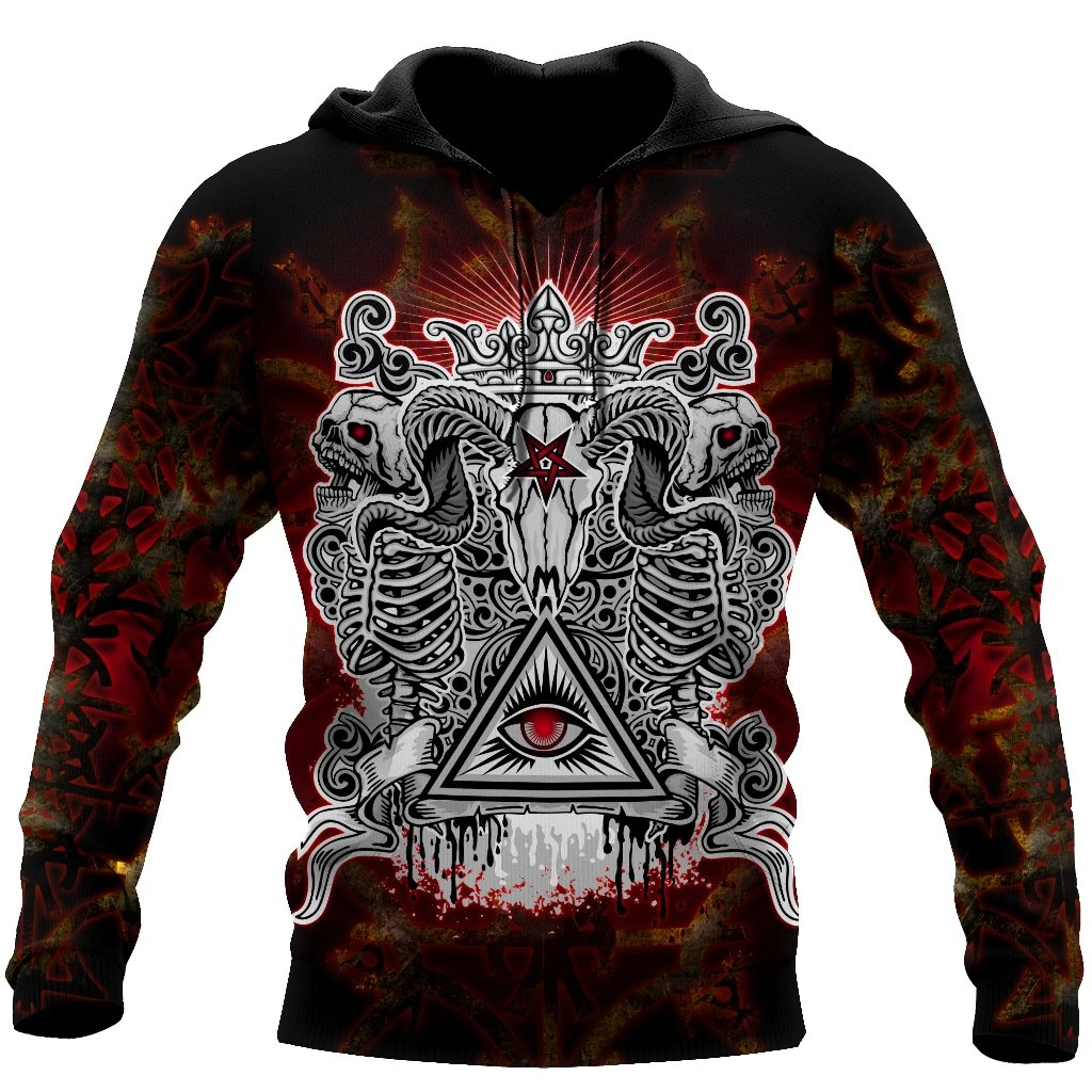 Awesome Hoodie 3D All Over Print Gothic Coat of Arms With Skull And Angels - Hoodie, T-Shirt, Zip Hoodies, Sweatshirt ND509