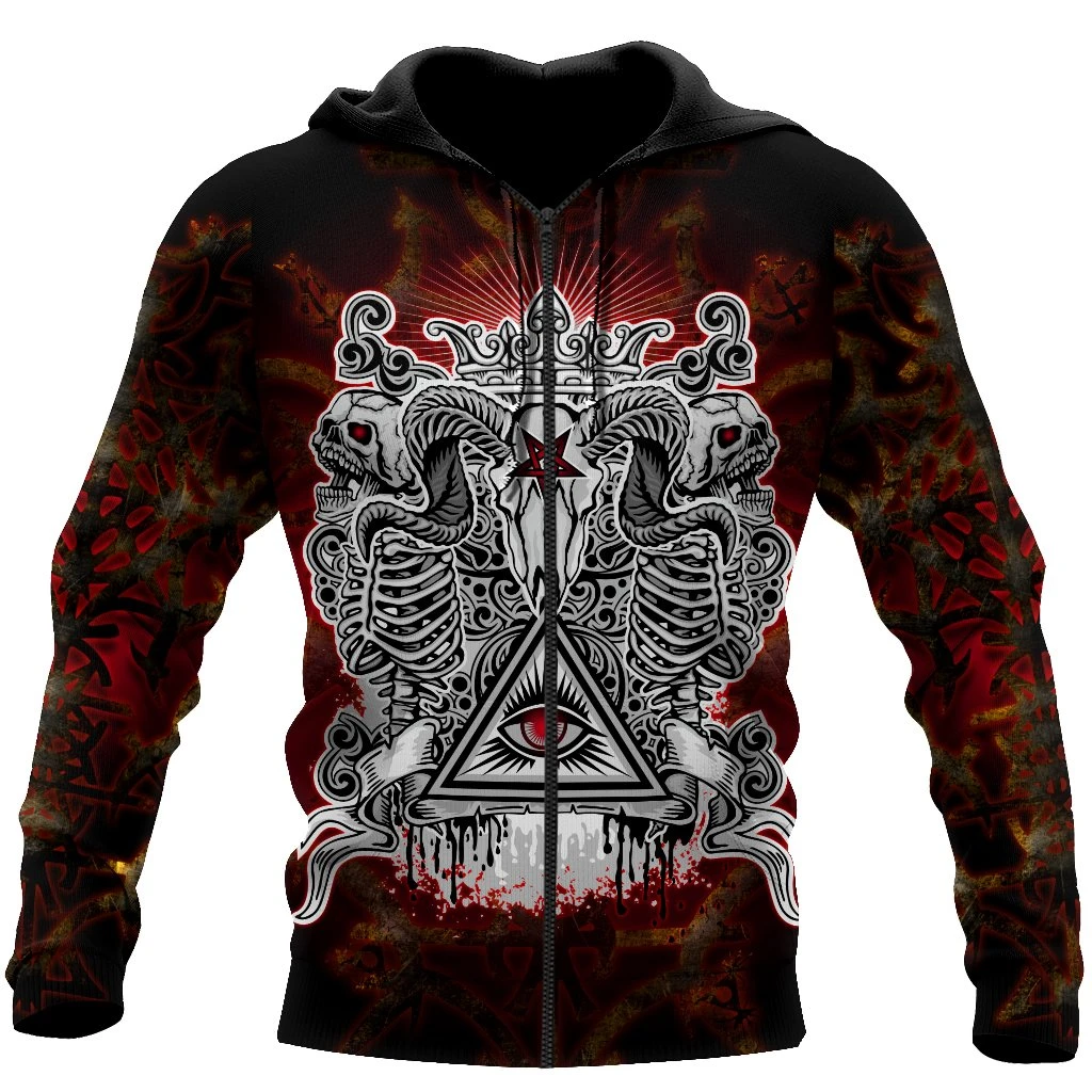 Awesome Hoodie 3D All Over Print Gothic Coat of Arms With Skull And Angels - Hoodie, T-Shirt, Zip Hoodies, Sweatshirt ND509