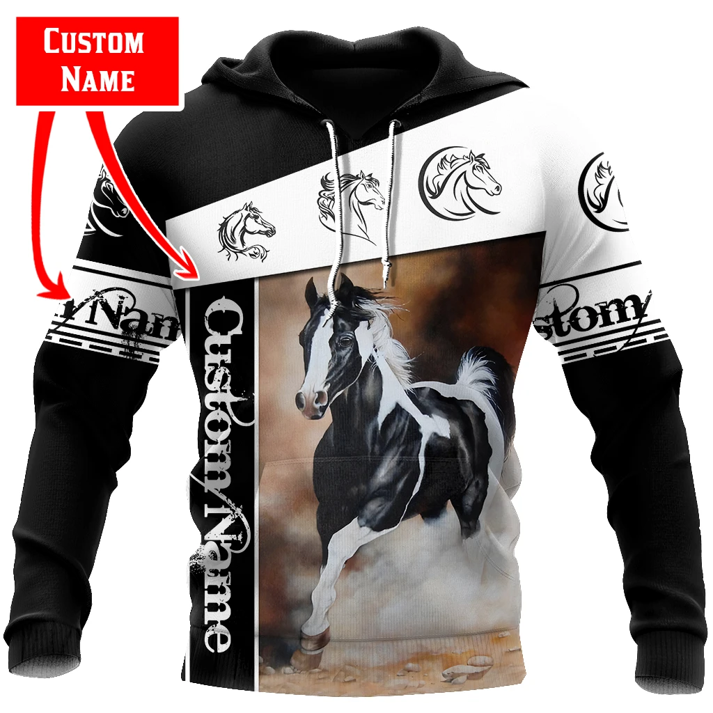 Awesome Hoodie 3D All Over Print Beautiful Horse Custom Name - Hoodie, T-Shirt, Zip Hoodies, Sweatshirt ND516