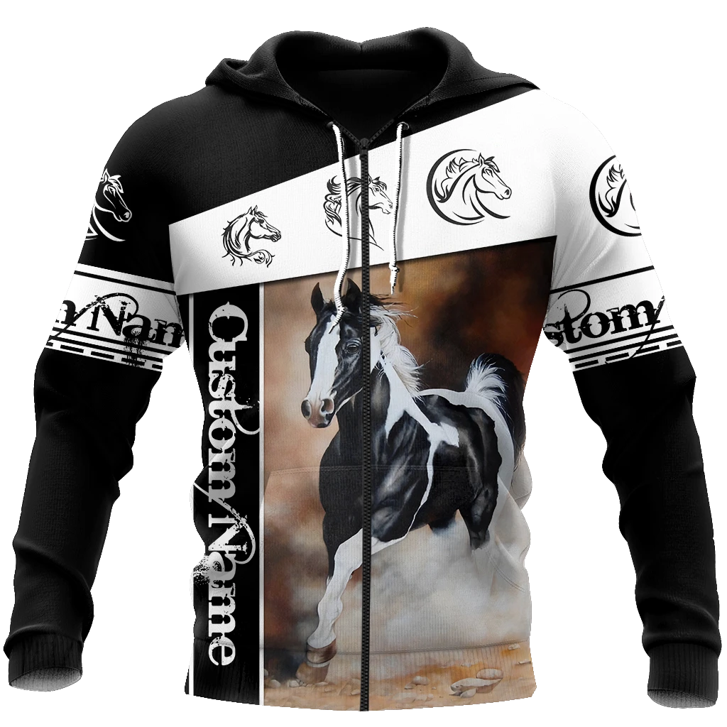 Awesome Hoodie 3D All Over Print Beautiful Horse Custom Name - Hoodie, T-Shirt, Zip Hoodies, Sweatshirt ND516