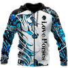 Awesome Hoodie 3D All Over Print Horse Camo Blue - Hoodie, T-Shirt, Zip Hoodies, Sweatshirt ND519