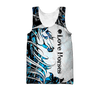 Awesome Hoodie 3D All Over Print Horse Camo Blue - Hoodie, T-Shirt, Zip Hoodies, Sweatshirt ND519