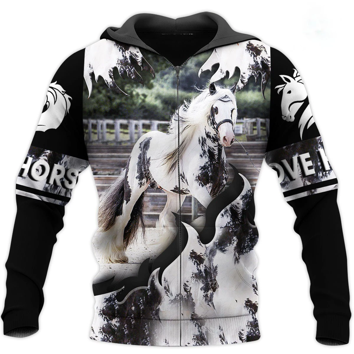 Awesome Hoodie 3D All Over Print Love Gypsy Horse - Hoodie, T-Shirt, Zip Hoodies, Sweatshirt ND529