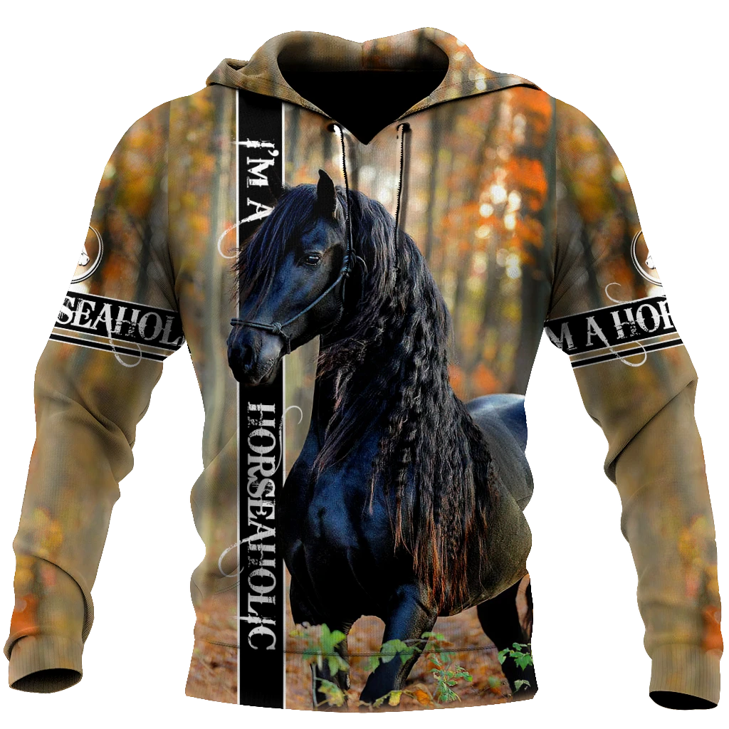 Awesome Hoodie 3D All Over Print Black Horse - Hoodie, T-Shirt, Zip Hoodies, Sweatshirt ND536