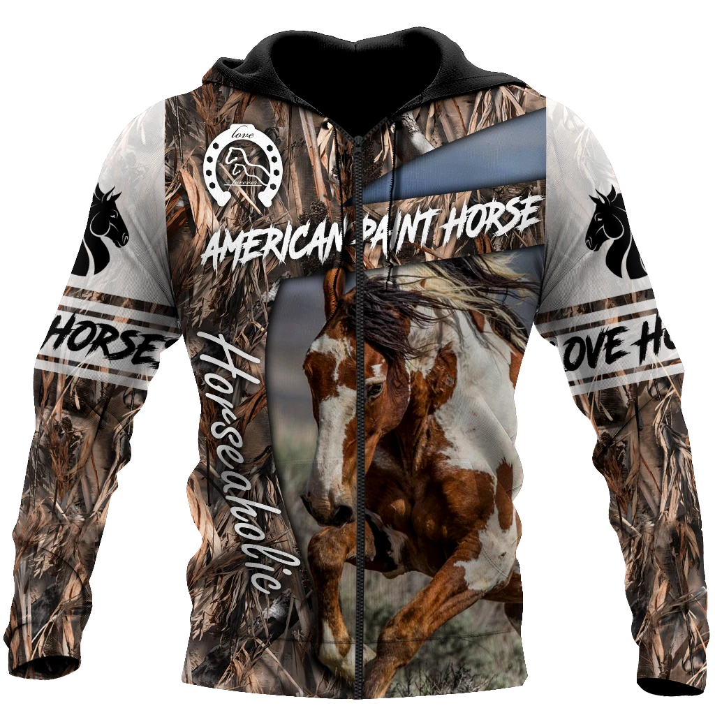 Awesome Hoodie 3D All Over Print American Paint Horse - Hoodie, T-Shirt, Zip Hoodies, Sweatshirt ND542