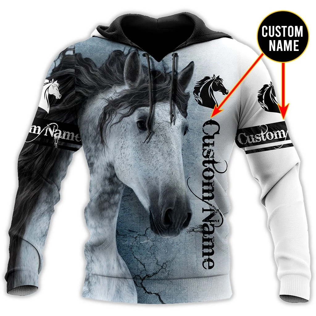 Awesome Hoodie 3D All Over Print Horse Custom Name - Hoodie, T-Shirt, Zip Hoodies, Sweatshirt ND548