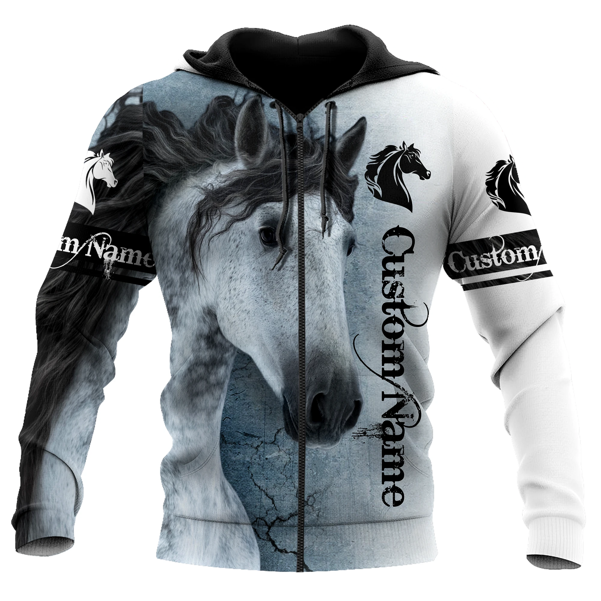 Awesome Hoodie 3D All Over Print Horse Custom Name - Hoodie, T-Shirt, Zip Hoodies, Sweatshirt ND548
