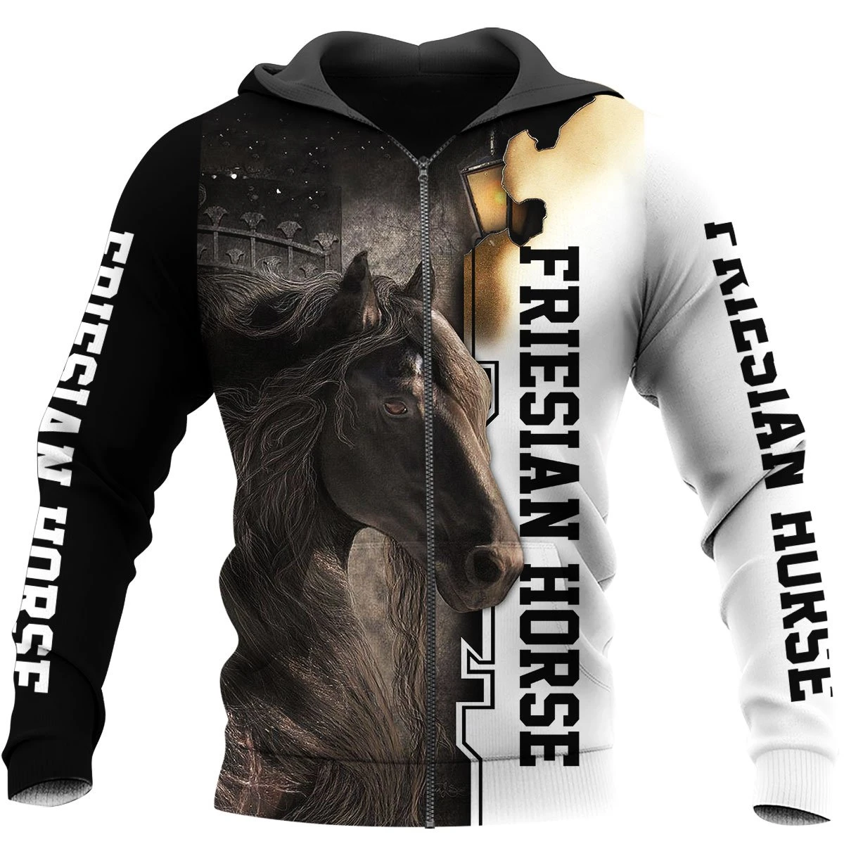 Awesome Hoodie 3D All Over Print Friesian Horse - Hoodie, T-Shirt, Zip Hoodies, Sweatshirt ND555
