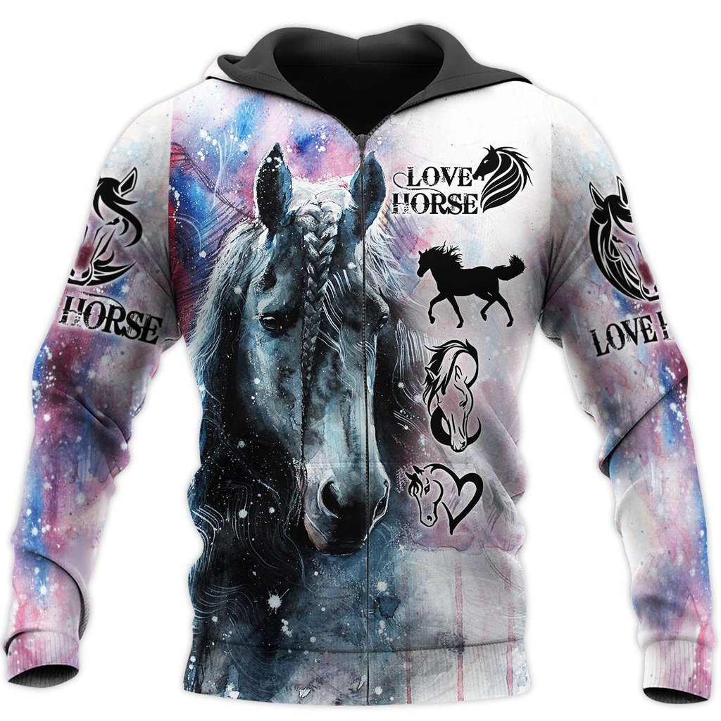 Awesome Hoodie 3D All Over Print Love Horse - Hoodie, T-Shirt, Zip Hoodies, Sweatshirt ND559