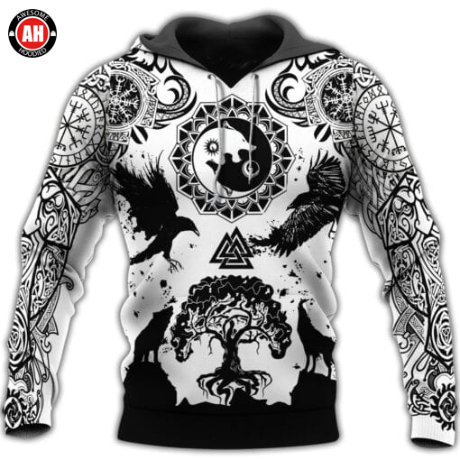 Awesome Hoodie 3D All Over Print Love Viking Tattoos- Hoodie, T-Shirt, Zip Hoodies, Sweatshirt ND567