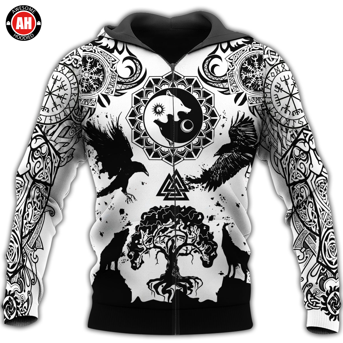 Awesome Hoodie 3D All Over Print Love Viking Tattoos- Hoodie, T-Shirt, Zip Hoodies, Sweatshirt ND567