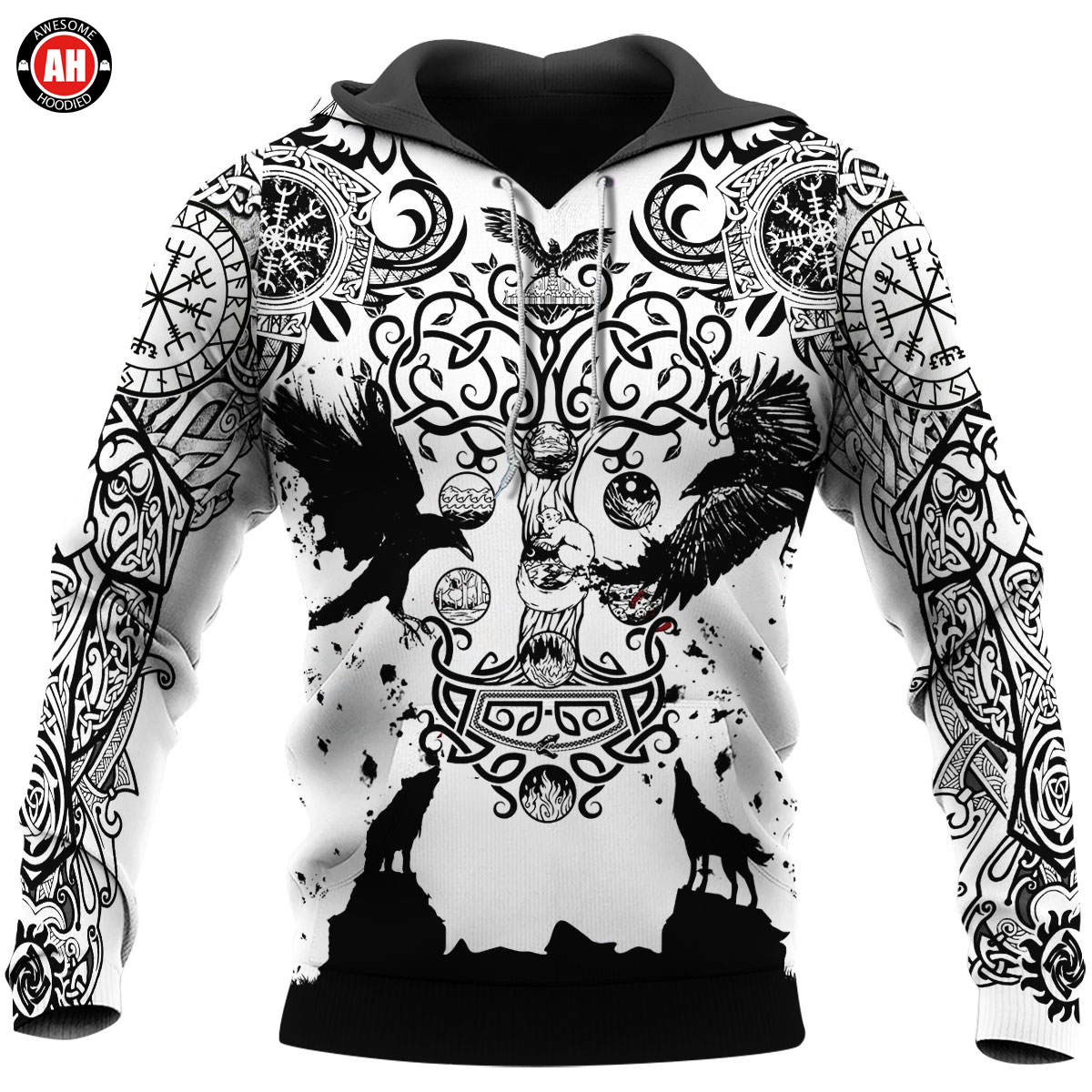 Awesome Hoodie 3D All Over Print Love Viking Tattoos- Hoodie, T-Shirt, Zip Hoodies, Sweatshirt ND568