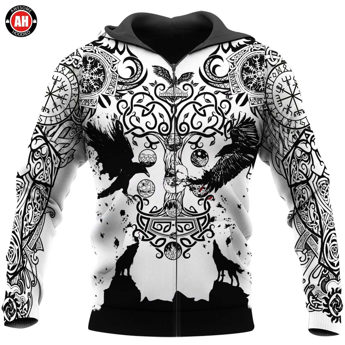 Awesome Hoodie 3D All Over Print Love Viking Tattoos- Hoodie, T-Shirt, Zip Hoodies, Sweatshirt ND568