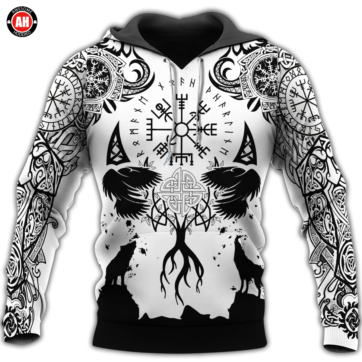 Awesome Hoodie 3D All Over Print Love Viking Tattoos- Hoodie, T-Shirt, Zip Hoodies, Sweatshirt ND569