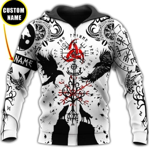 Awesome Hoodie 3D All Over Print Love Viking Tattoos- Hoodie, T-Shirt, Zip Hoodies, Sweatshirt ND570