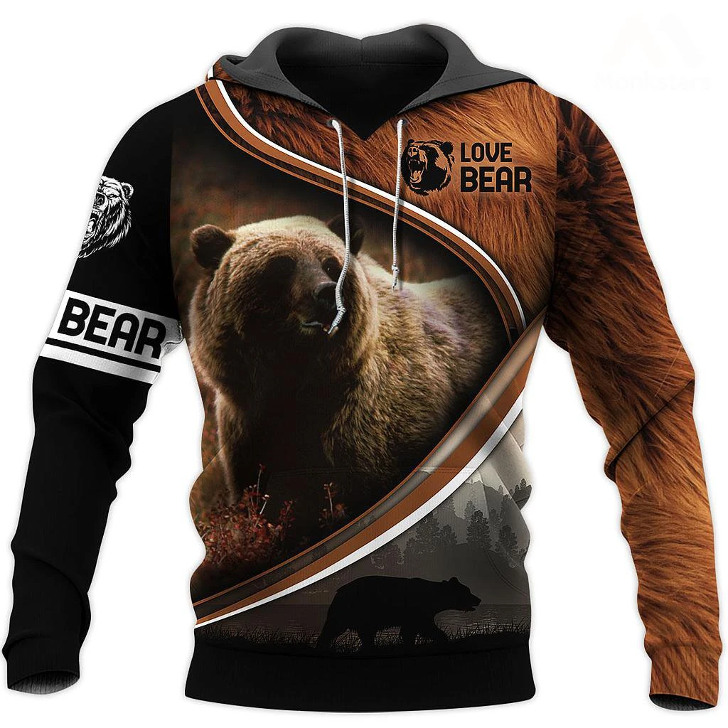 Awesome Hoodie 3D All Over Print Love Bear - Hoodie, T-Shirt, Zip Hoodies, Sweatshirt ND584