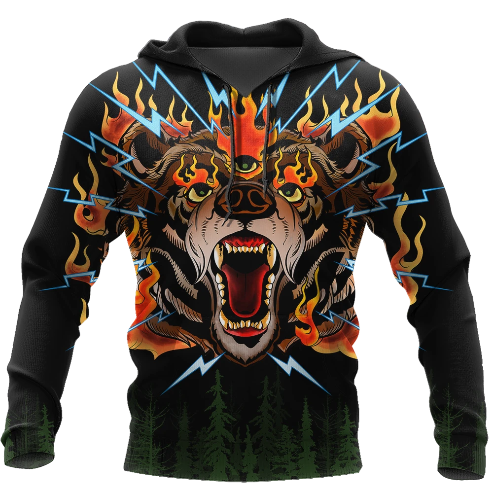 Awesome Hoodie 3D All Over Print Love Bear Tattoos - Hoodie, T-Shirt, Zip Hoodies, Sweatshirt ND598