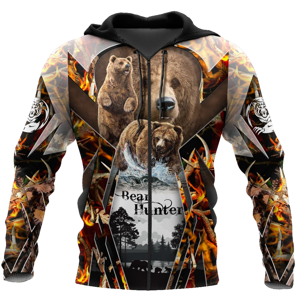 Awesome Hoodie 3D All Over Print Bear Hunter - Hoodie, T-Shirt, Zip Hoodies, Sweatshirt ND601