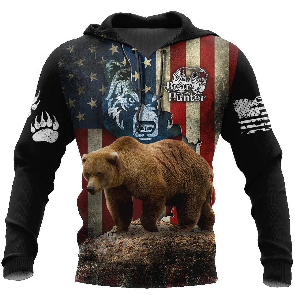 Awesome Hoodie 3D All Over Print Bear Hunter - Hoodie, T-Shirt, Zip Hoodies, Sweatshirt ND602
