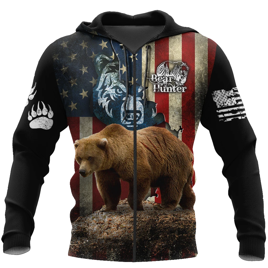 Awesome Hoodie 3D All Over Print Bear Hunter - Hoodie, T-Shirt, Zip Hoodies, Sweatshirt ND602