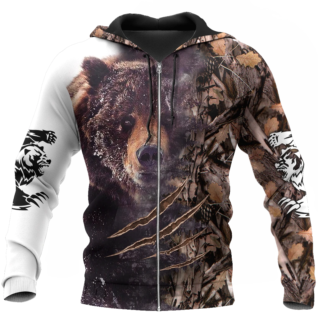 Awesome Hoodie 3D All Over Print Bear Hunter - Hoodie, T-Shirt, Zip Hoodies, Sweatshirt ND604