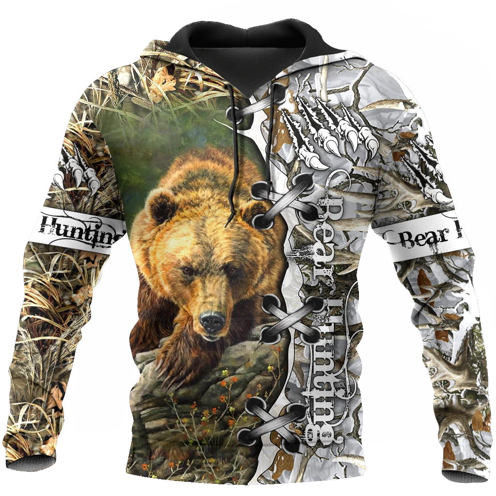 Awesome Hoodie 3D All Over Print Bear Hunting - Hoodie, T-Shirt, Zip Hoodies, Sweatshirt ND605