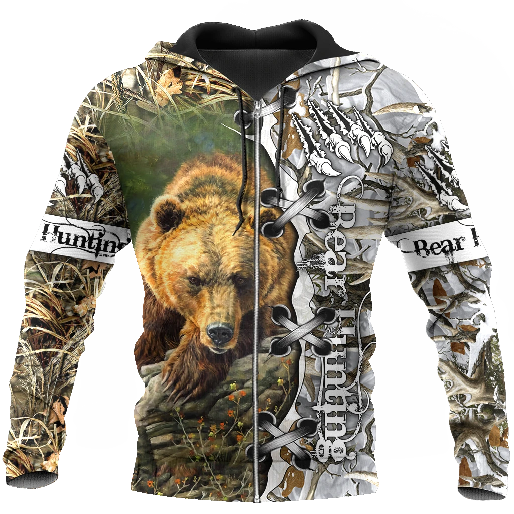 Awesome Hoodie 3D All Over Print Bear Hunting - Hoodie, T-Shirt, Zip Hoodies, Sweatshirt ND605