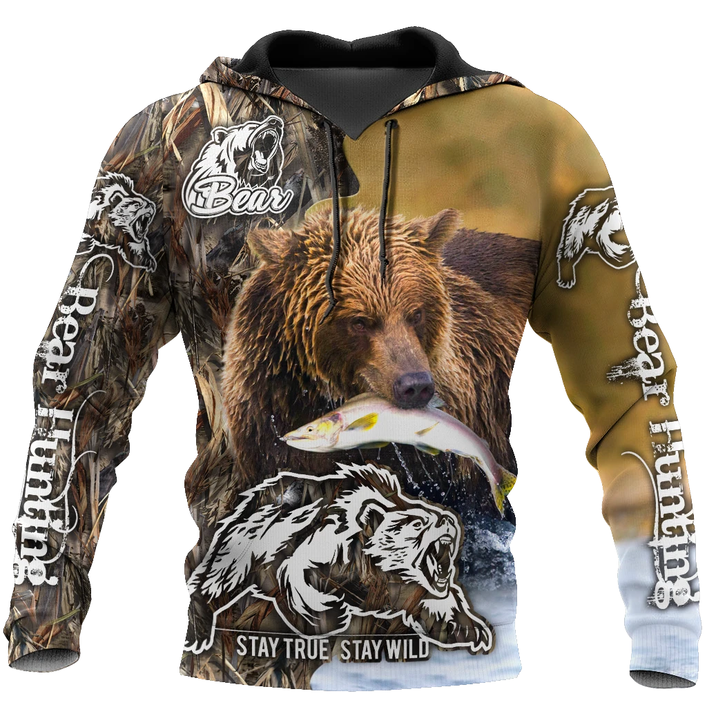 Awesome Hoodie 3D All Over Print Bear Hunting - Hoodie, T-Shirt, Zip Hoodies, Sweatshirt ND606
