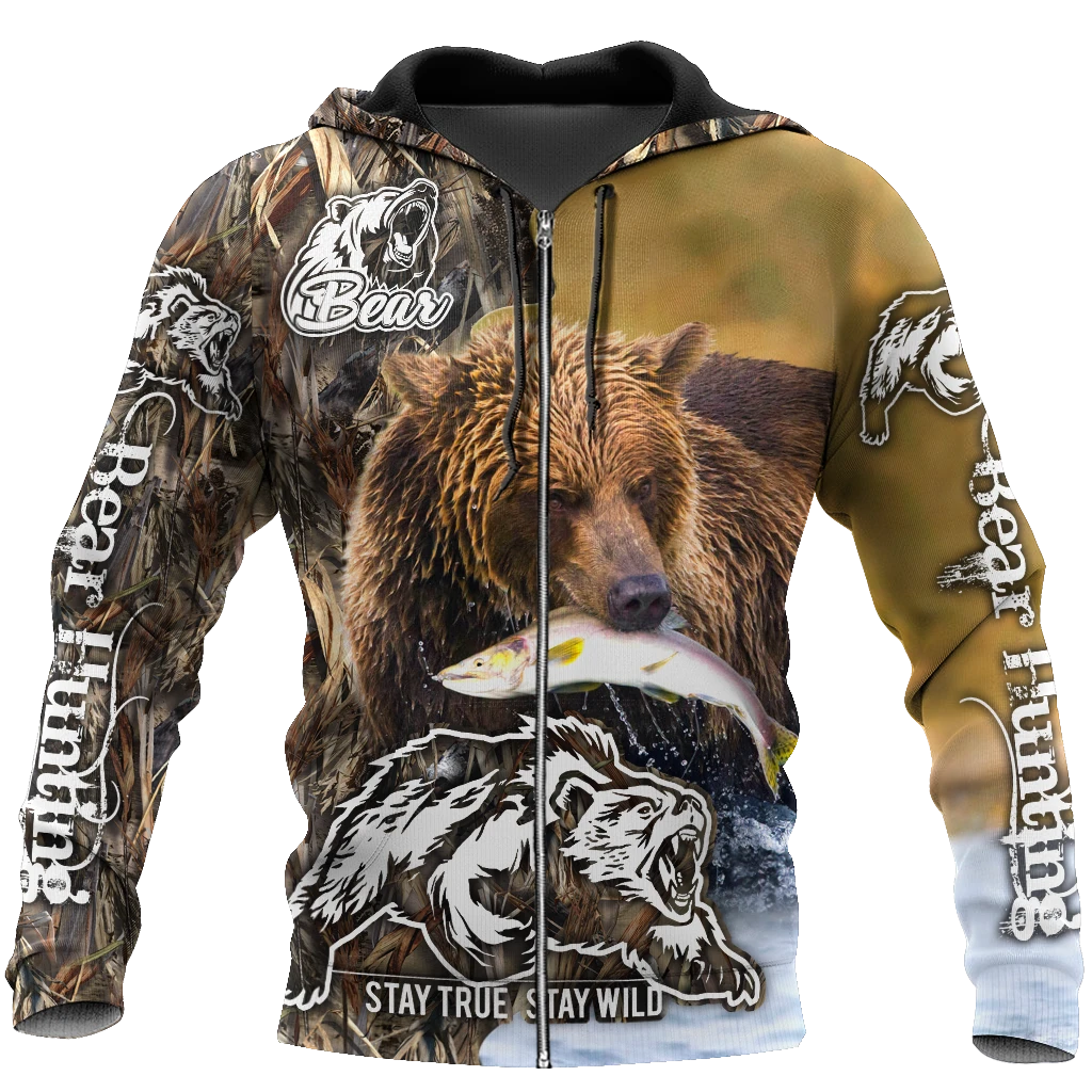 Awesome Hoodie 3D All Over Print Bear Hunting - Hoodie, T-Shirt, Zip Hoodies, Sweatshirt ND606