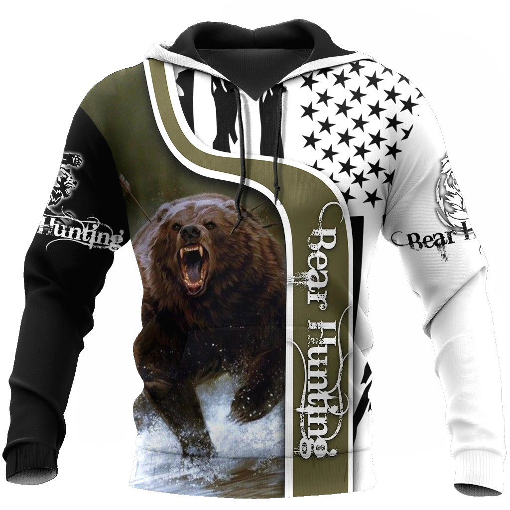 Awesome Hoodie 3D All Over Print Bear Hunting - Hoodie, T-Shirt, Zip Hoodies, Sweatshirt ND608