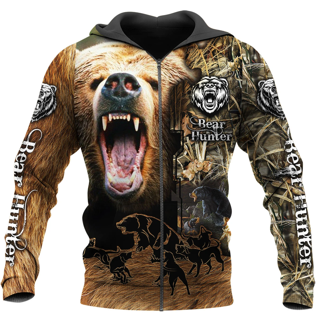 Awesome Hoodie 3D All Over Print Bear Hunter - Hoodie, T-Shirt, Zip Hoodies, Sweatshirt ND610