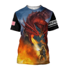 Awesome Hoodie 3D All Over Print Firefighter Vs Dragon - Hoodie, T-Shirt, Zip Hoodies, Sweatshirt ND632