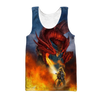 Awesome Hoodie 3D All Over Print Firefighter Vs Dragon - Hoodie, T-Shirt, Zip Hoodies, Sweatshirt ND632