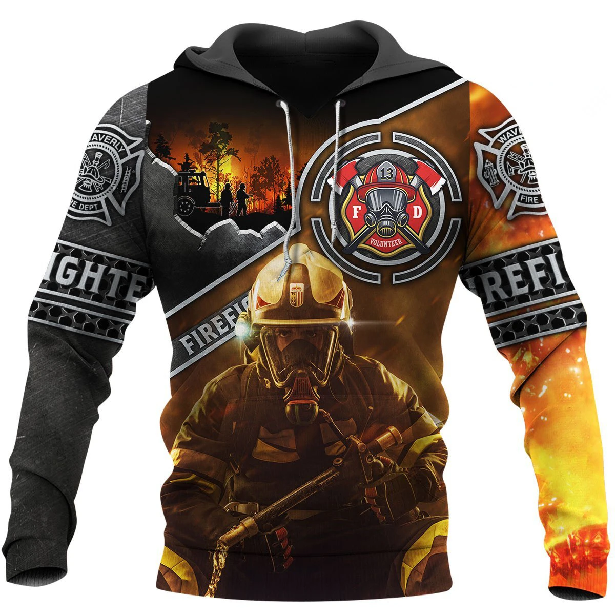 Awesome Hoodie 3D All Over Print Firefighter - Hoodie, T-Shirt, Zip Hoodies, Sweatshirt ND634