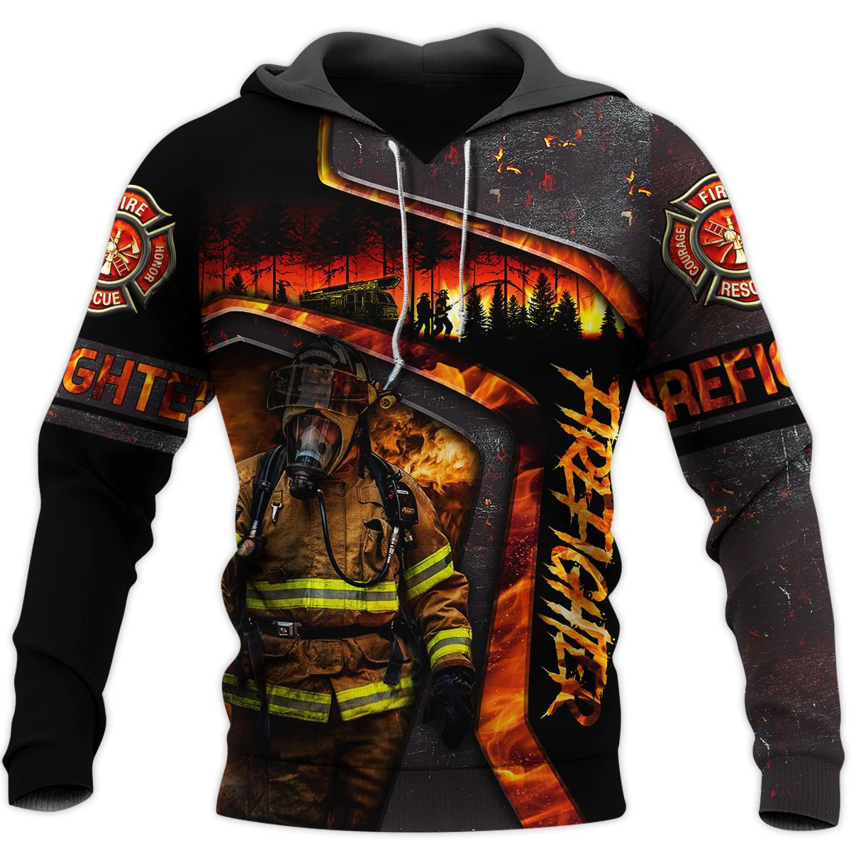 Awesome Hoodie 3D All Over Print Firefighter - Hoodie, T-Shirt, Zip Hoodies, Sweatshirt ND635