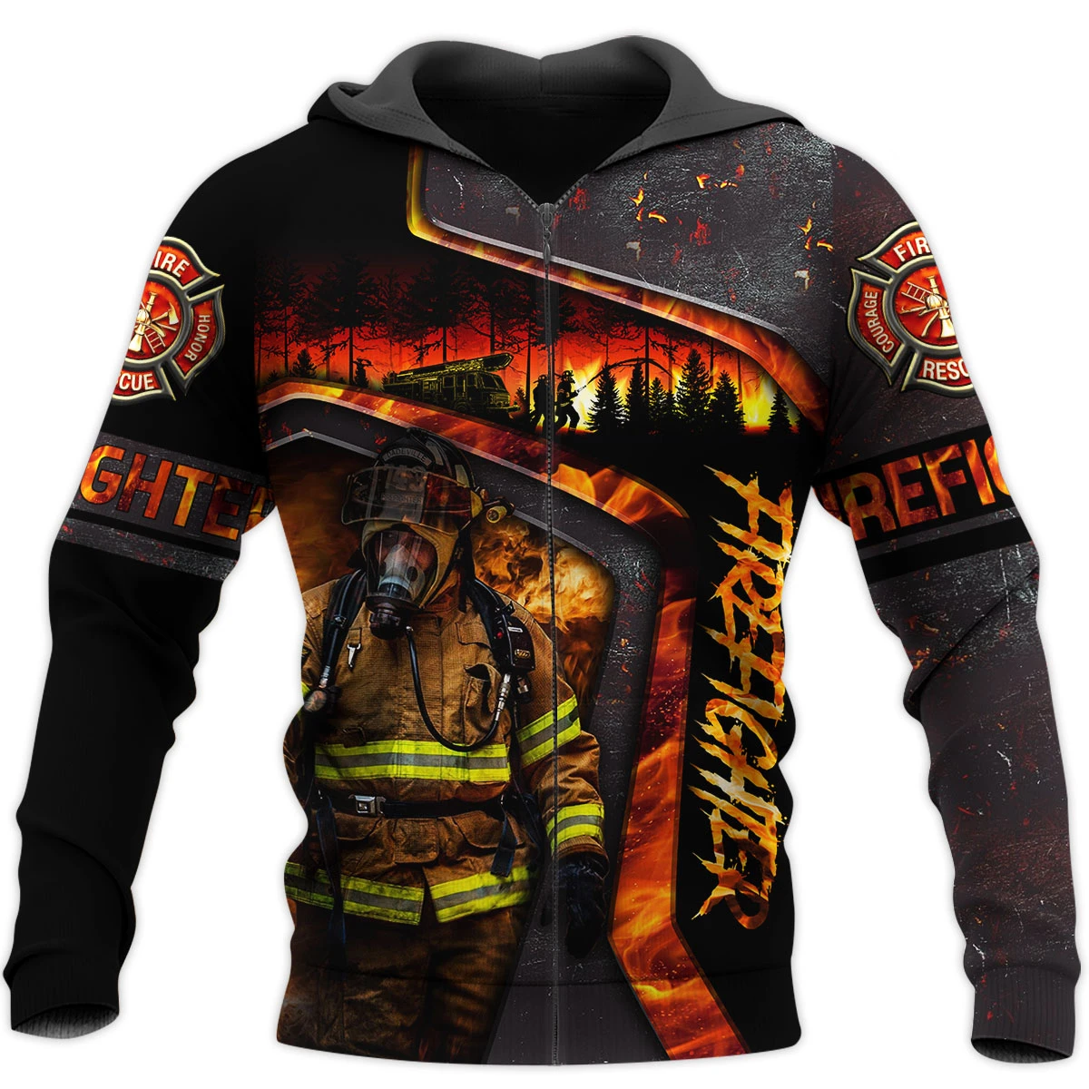 Awesome Hoodie 3D All Over Print Firefighter - Hoodie, T-Shirt, Zip Hoodies, Sweatshirt ND635