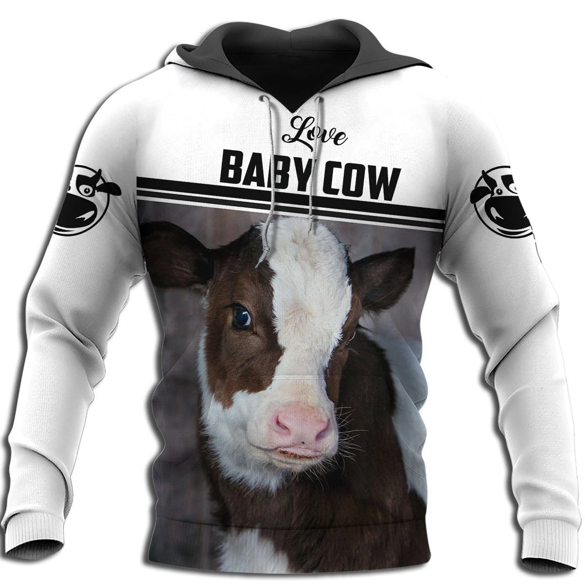 Awesome Hoodie 3D All Over Print Love Baby Cows - Hoodie, T-Shirt, Zip Hoodies, Sweatshirt ND688