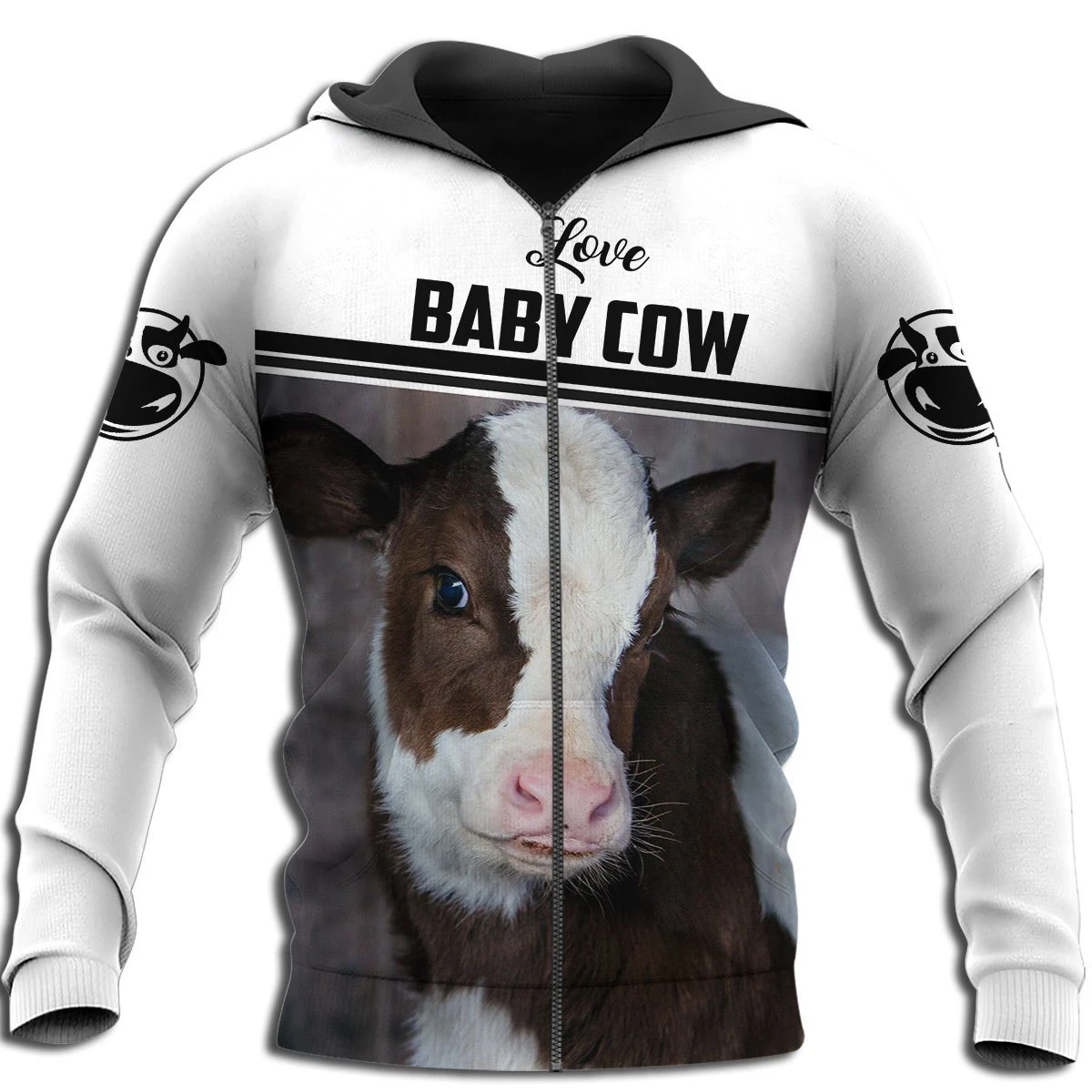 Awesome Hoodie 3D All Over Print Love Baby Cows - Hoodie, T-Shirt, Zip Hoodies, Sweatshirt ND688