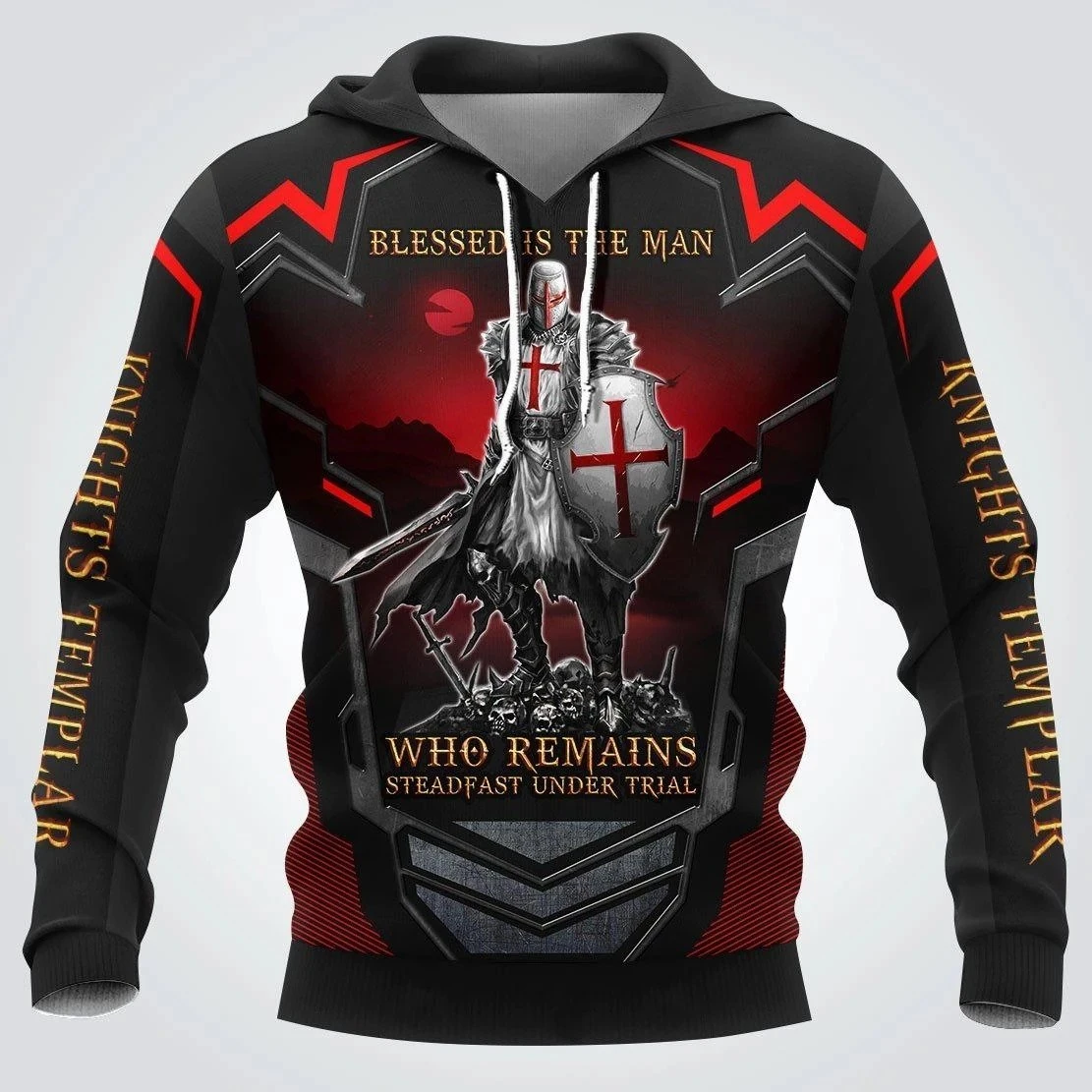 Awesome Hoodie 3D All Over Print Knight Templar - Hoodie, T-Shirt, Zip Hoodies, Sweatshirt ND700