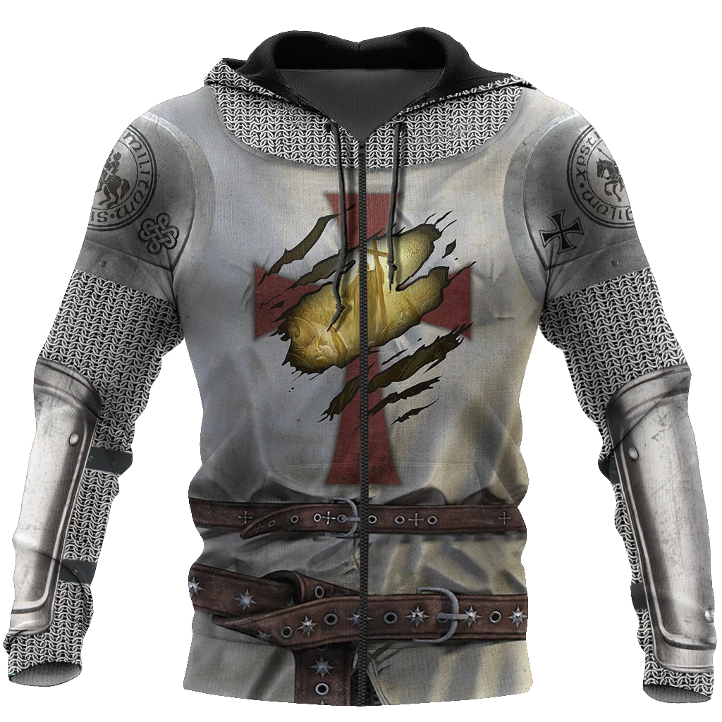 Awesome Hoodie 3D All Over Print Knight Templar- Hoodie, T-Shirt, Zip Hoodies, Sweatshirt ND702