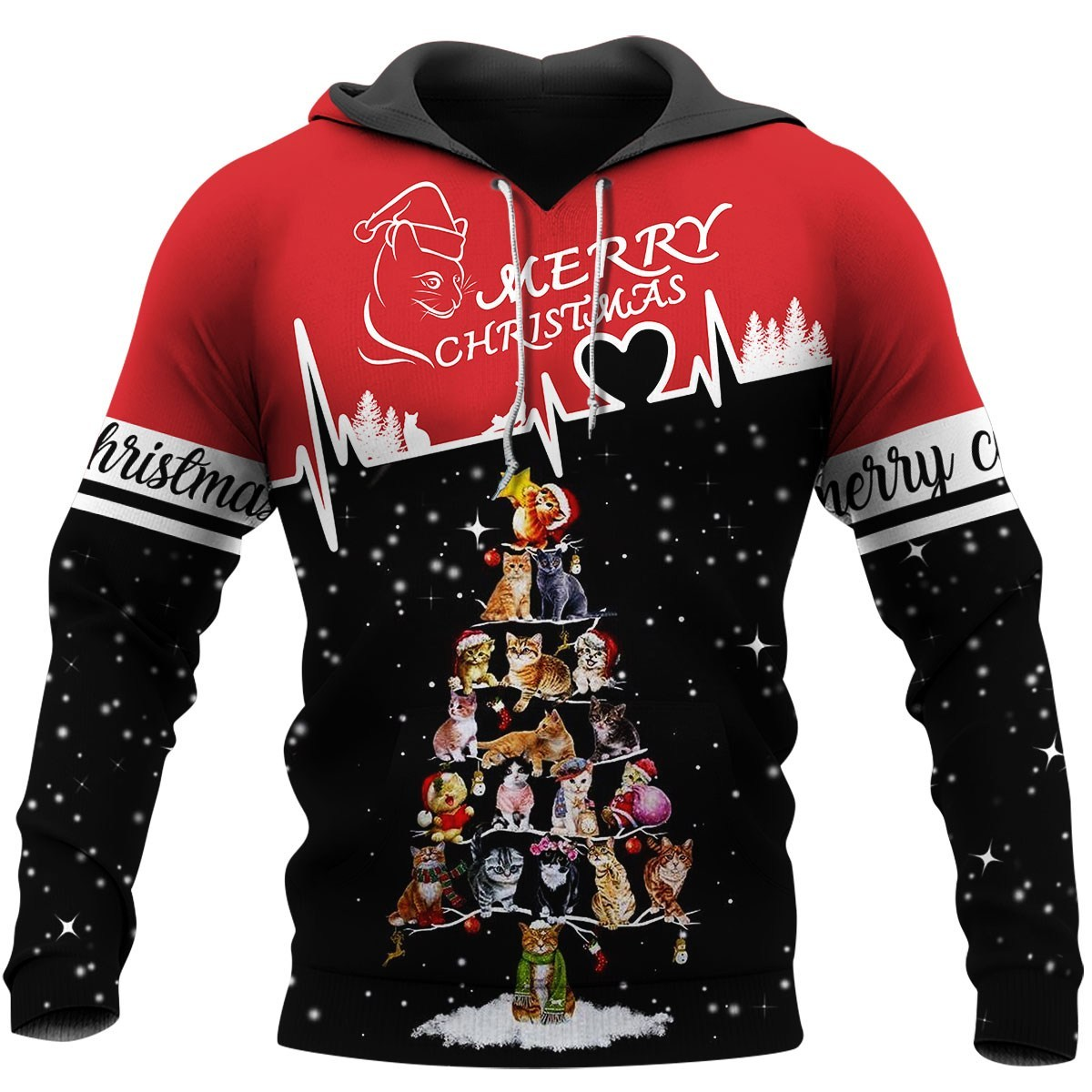 Awesome Hoodie 3D All Over Print Cat Christmas Tree - Hoodie, T-Shirt, Zip Hoodies, Sweatshirt ND711