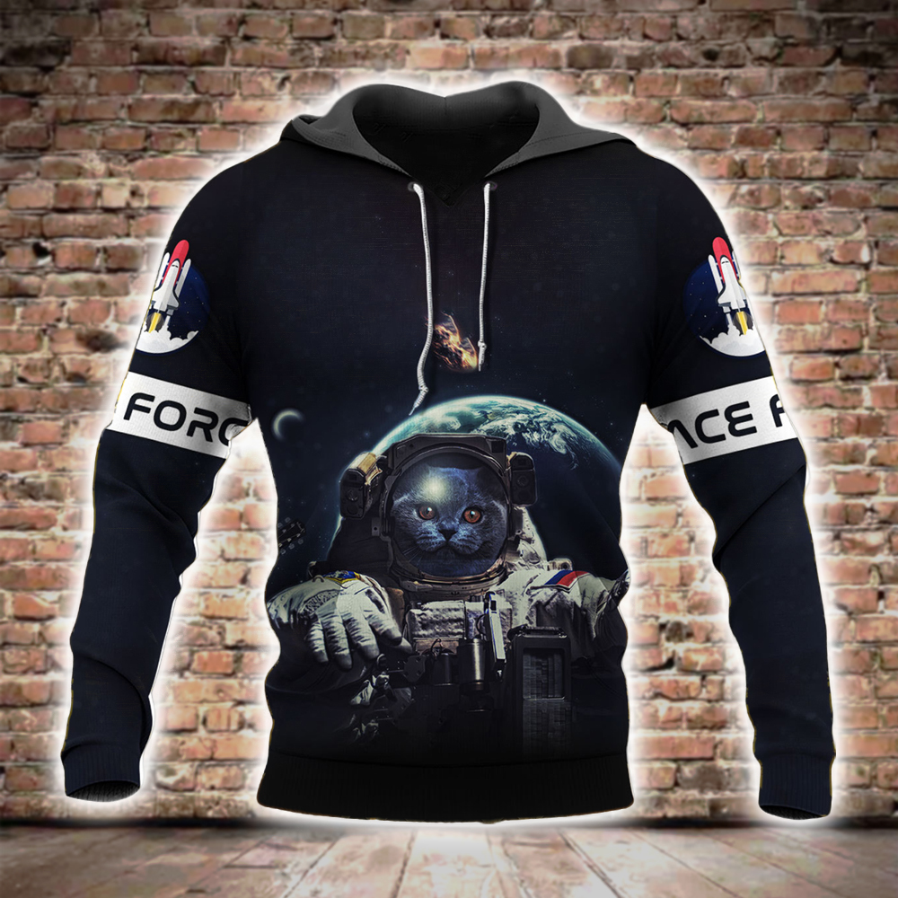 Awesome Hoodie 3D All Over Print Cat Astronaut - Hoodie, T-Shirt, Zip Hoodies, Sweatshirt ND712
