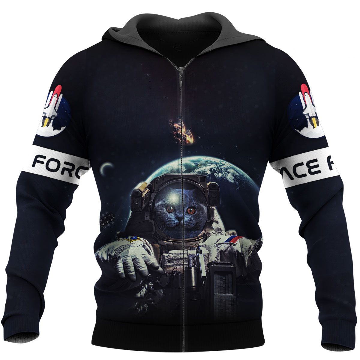 Awesome Hoodie 3D All Over Print Cat Astronaut - Hoodie, T-Shirt, Zip Hoodies, Sweatshirt ND712