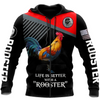 Awesome Hoodie 3D All Over Print Love Rooster - Hoodie, T-Shirt, Zip Hoodies, Sweatshirt ND802