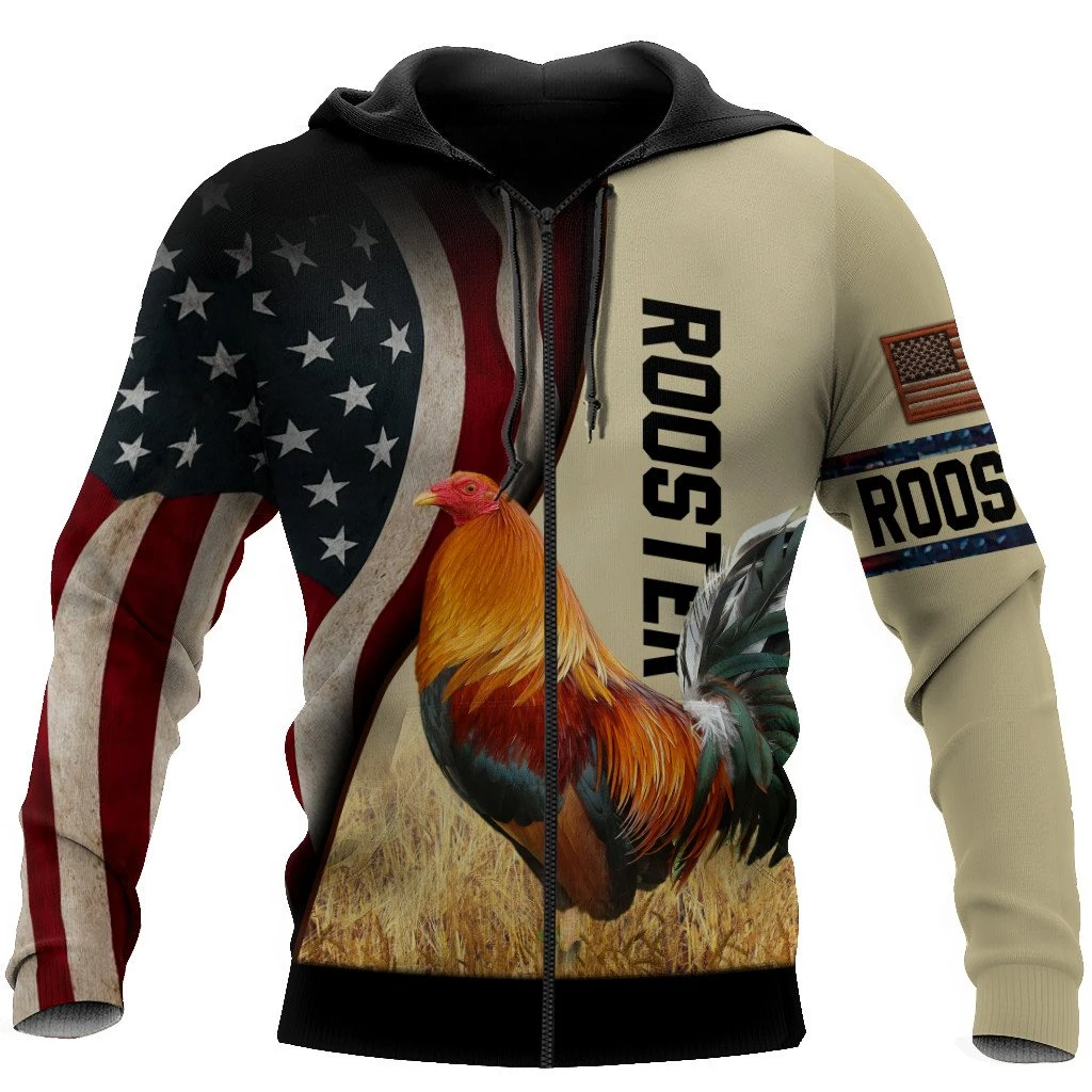Awesome Hoodie 3D All Over Print Love Rooster - Hoodie, T-Shirt, Zip Hoodies, Sweatshirt ND804