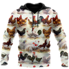 Awesome Hoodie 3D All Over Print Love Rooster - Hoodie, T-Shirt, Zip Hoodies, Sweatshirt ND807